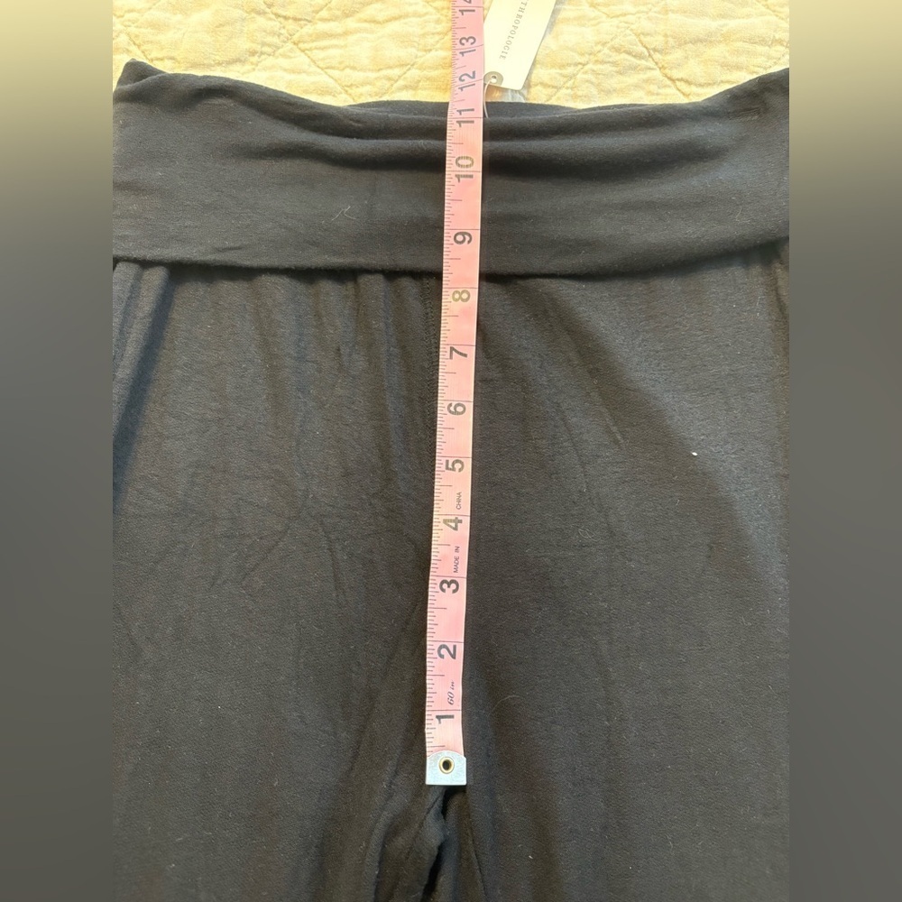 Saturday Sunday Anthropologie Lounge Fold Over Pant Flare Women’s Size XS Black - Picture 7 of 8